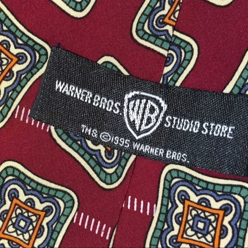 Vintage Warner Bros. Men's Tie Looney Toons Tweety Sylvester Marvin  Taz